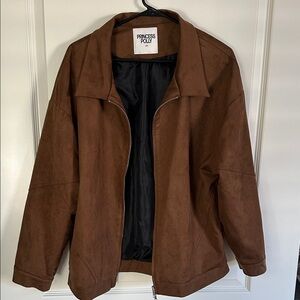 Princess Polly Chocolate Brown faux suede Jacket